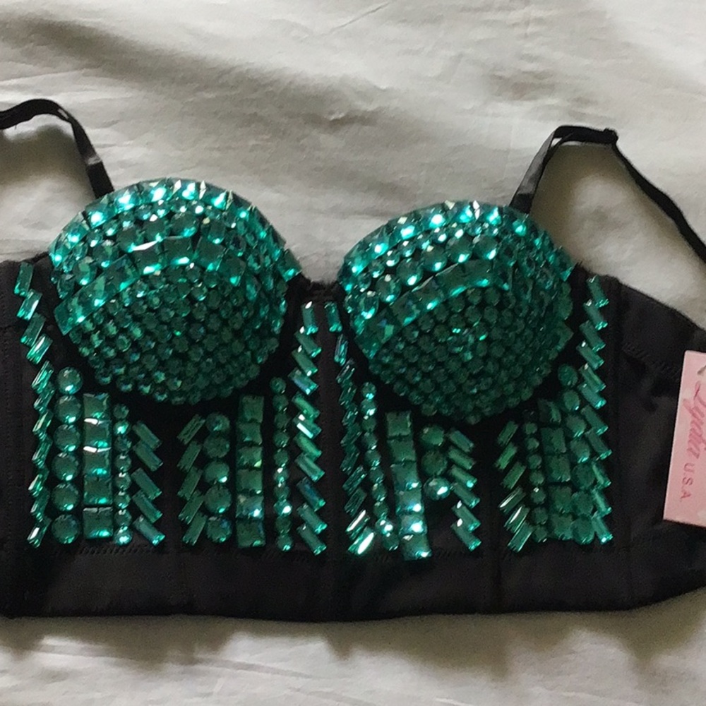 Black and Green Sweetheart Mini Dress